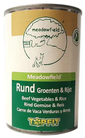 Topfit Hond Delicatesse Rund, Groenten en Rijst 4 Blikken à 400gr
