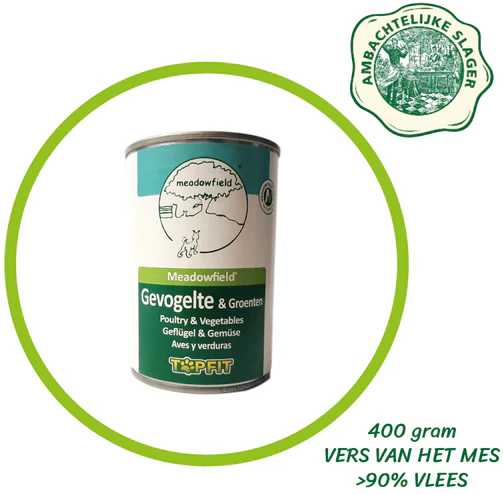 Topfit Hond Delicatesse Gevogelte en Groenten Blik 400gr