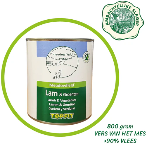 Topfit Hond Delicatesse Lam en Groenten 8 Blikken à 800gr